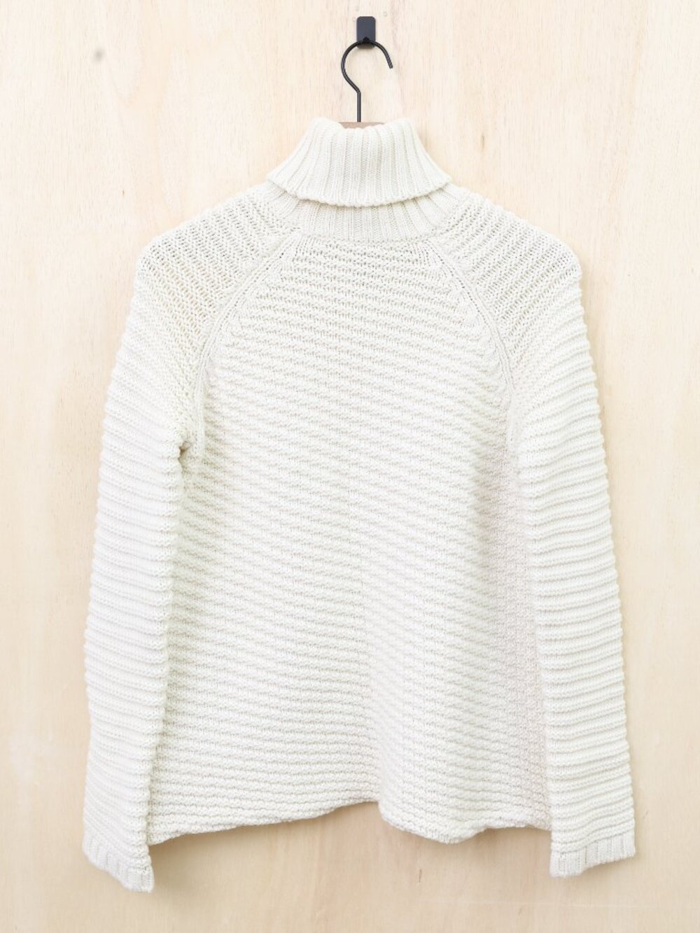 MASON Chunky Knit‎ Turtleneck Sweater Ivory Wool Cashmere Blend Medium - Picture 3 of 5